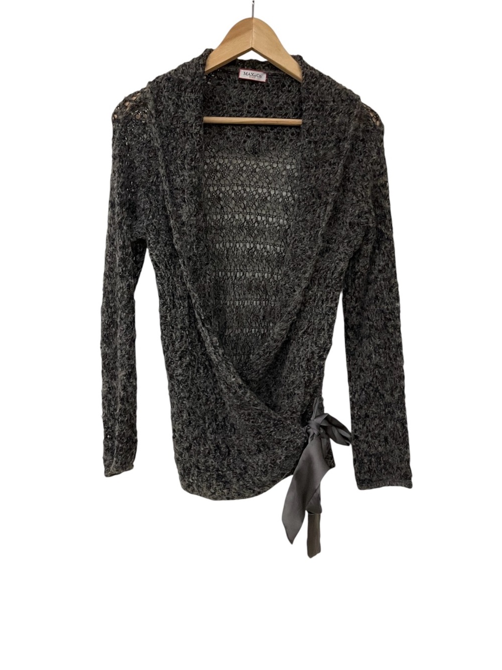 Y2K Max & Co. Tricot Brown Wrap Sweater